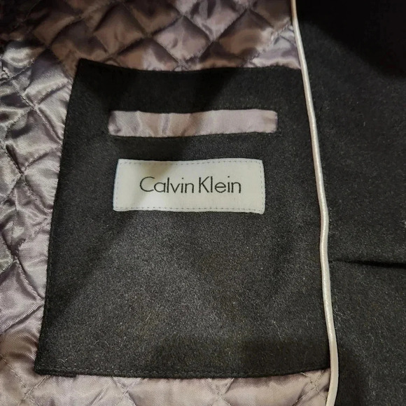 Calvin Klein Wool and Quilted Lining Double Zip Jacket, Black, Men's Large - Picture 5 of 9